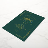 Berg Emerald Huwelijk  Folie Uitnodiging (Gedraaid)