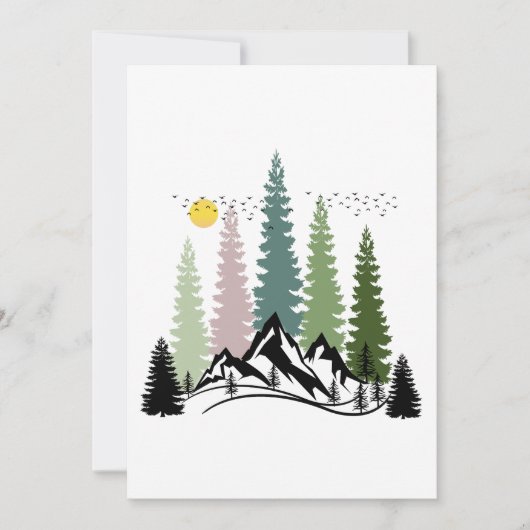 BERG EN BOMEN RUSTIGE NATUUR KAART (Voorkant)