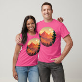 Berg- en bosscène Silhouette Mountains Cam T-shirt (Unisex)