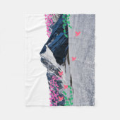 Berg- en Roze Vlinders Fluwelen Deken (Voorkant)