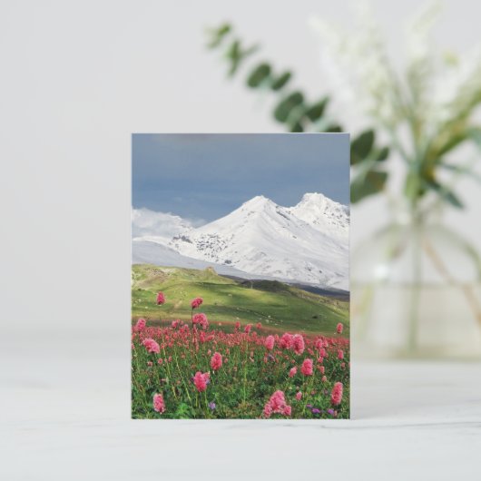 Berg en weide briefkaart (Staand voorkant)