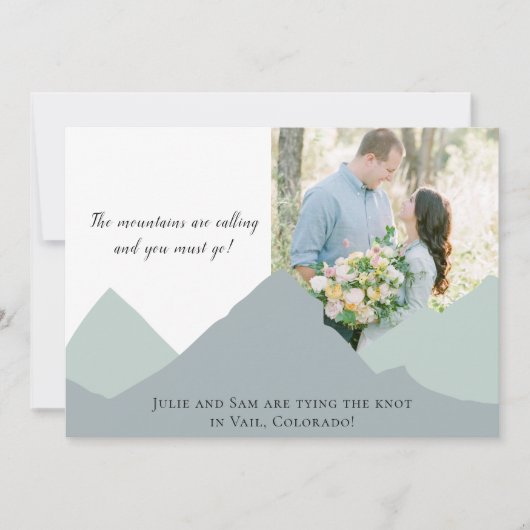 Berg Foto Save The Date Kaart (Voorkant)