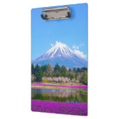 Berg Fuji Lake roze bloem Klembord (Links)