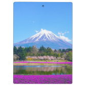 Berg Fuji Lake roze bloem Klembord (Achterkant)
