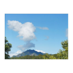 Berg gelijkend vulkaan op 14" x 10" acryl muurkunst