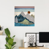 Berg gestreepte lucht poster (Thuiskantoor)
