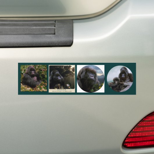 BERG GORILLAS Wildlife Multi-sticker Set #VII Bumpersticker (Op auto)