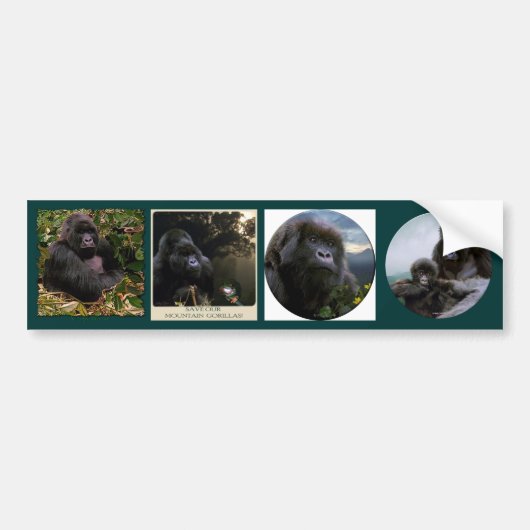 BERG GORILLAS Wildlife Multi-sticker Set #VII Bumpersticker (Voorkant)