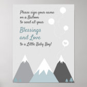 Berg Guest Book Page Alternatief Rustic Grey Poster (Voorkant)