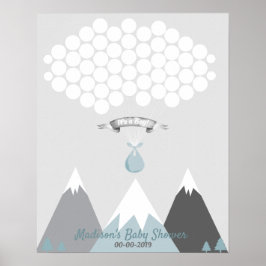 Berg Guest Book Page Alternatief Rustic Grey Poster