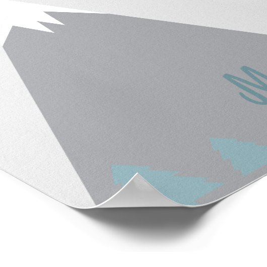 Berg Guest Book Page Alternatief Rustic Grey Poster (Hoek)