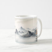 Berg, heuvel, mist en rivier koffiemok (Voorkant rechts)