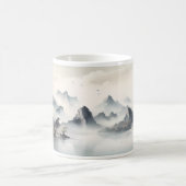 Berg, heuvel, mist en rivier koffiemok (Center)