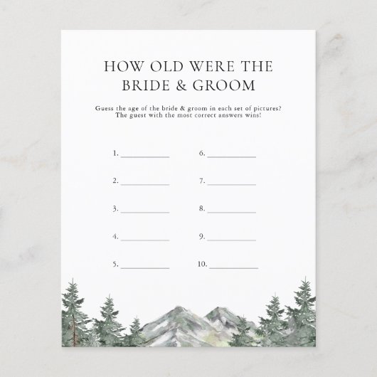 Berg Hoe oud waren de bruid en bruidegom spel (Voorkant)
