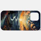 berg in Pointillisme iPhone / iPad hoesje (Achterkant (horizontaal))