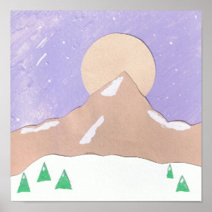 Berg in Sneeuw Poster