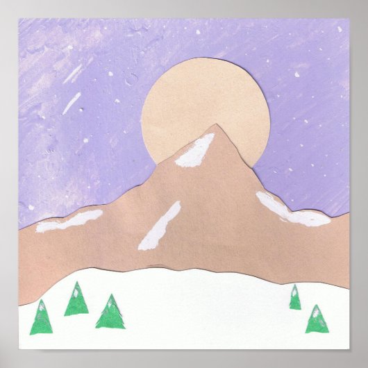 Berg in Sneeuw Poster (Voorkant)