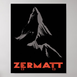 Berg in Zermatt, Wallis, Zwitserland Poster