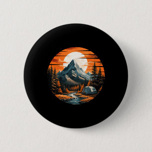 Berg Kamperen Wandelen Outdoor Natuur Bos Mannen Ronde Button 5,7 Cm