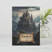 *~* Berg Kasteel Middeleeuwse Fantasie AP88 Verjaa Kaart (Staand voorkant)