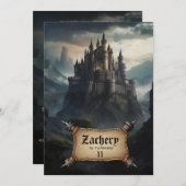 *~* Berg Kasteel Middeleeuwse Fantasie AP88 Verjaa Kaart (Voorkant / Achterkant)