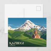 Berg Kazbek Georgië Briefkaart (Voorkant / Achterkant)