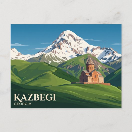 Berg Kazbek Georgië Briefkaart (Voorkant)