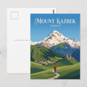 Berg Kazbek Georgië Briefkaart (Voorkant / Achterkant)
