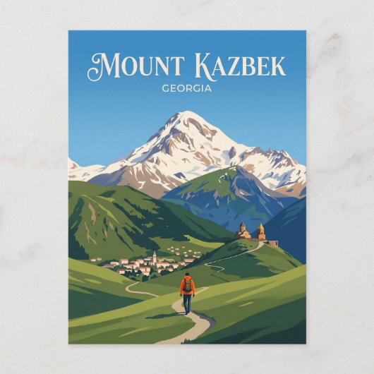 Berg Kazbek Georgië Briefkaart (Voorkant)