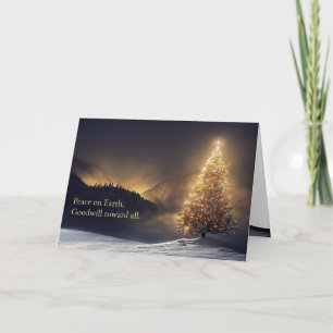 Berg kerstboom feestdagen kaart