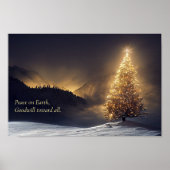 Berg kerstboom poster (Voorkant)