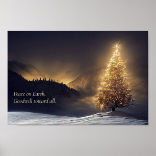 Berg kerstboom poster