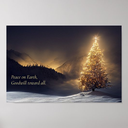 Berg kerstboom poster (Voorkant)