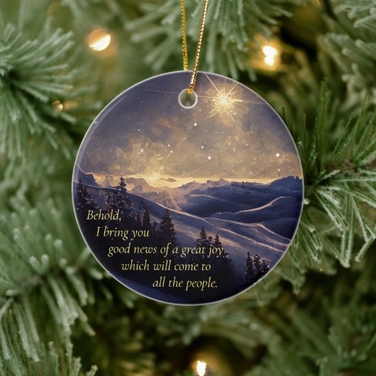 Berg kerstster keramisch ornament (Boom)