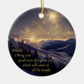 Berg kerstster keramisch ornament (Voorkant)