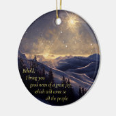 Berg kerstster keramisch ornament (Links)