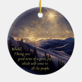 Berg kerstster keramisch ornament (Achterkant)