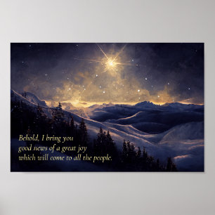 Berg kerstster poster