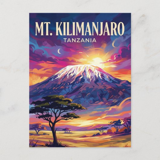 Berg Kilimanjaro Tanzania Briefkaart (Voorkant)