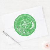 Berg Kompas Maan Hemellichamen Dotwork Ronde Sticker (Envelop)