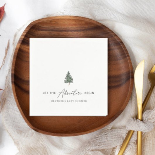 Berg Laat Het Avontuur Begin Jongen Baby Borrel Servet