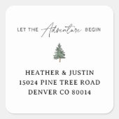 Berg Laat Het Avontuur Beginnen Retouradres Vierkante Sticker (Voorkant)