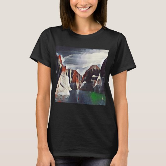 BERG LANDSCHAP ABSTRACTE NATUUR T-Shirt (Voorkant)
