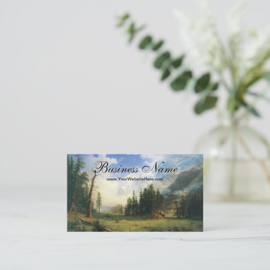 Berg landschap, Bierstadt, Hudson River School Visitekaartje (Staand voorkant)