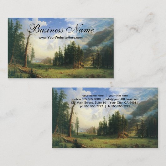 Berg landschap, Bierstadt, Hudson River School Visitekaartje (Voorkant / Achterkant)