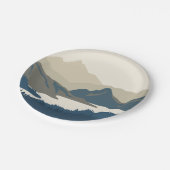 Berg landschap in de avond papieren bordje (Gekanteld)