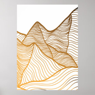 Berg lay-out ontwerp in oosterse stijl poster