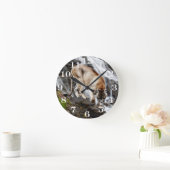 Berg leeuw aan de waterval ronde klok (Huis)