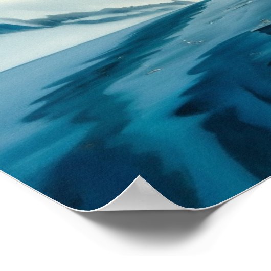 Berg meer in de winter poster (Hoek)