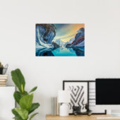 Berg meer in de winter poster (Thuiskantoor)